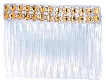 4 pack of Gold diamontie effect Grip Hair Combs Slides 7cm