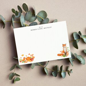 Personalised Foxes Notelets, Personalised Postcards, Personalised animal stationery, Foxes gift