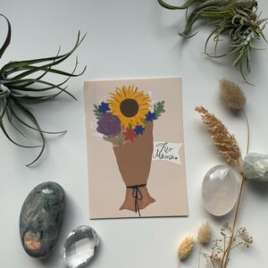 Mother's Day bouquet sunflower for mom postcard DIN A6 art print
