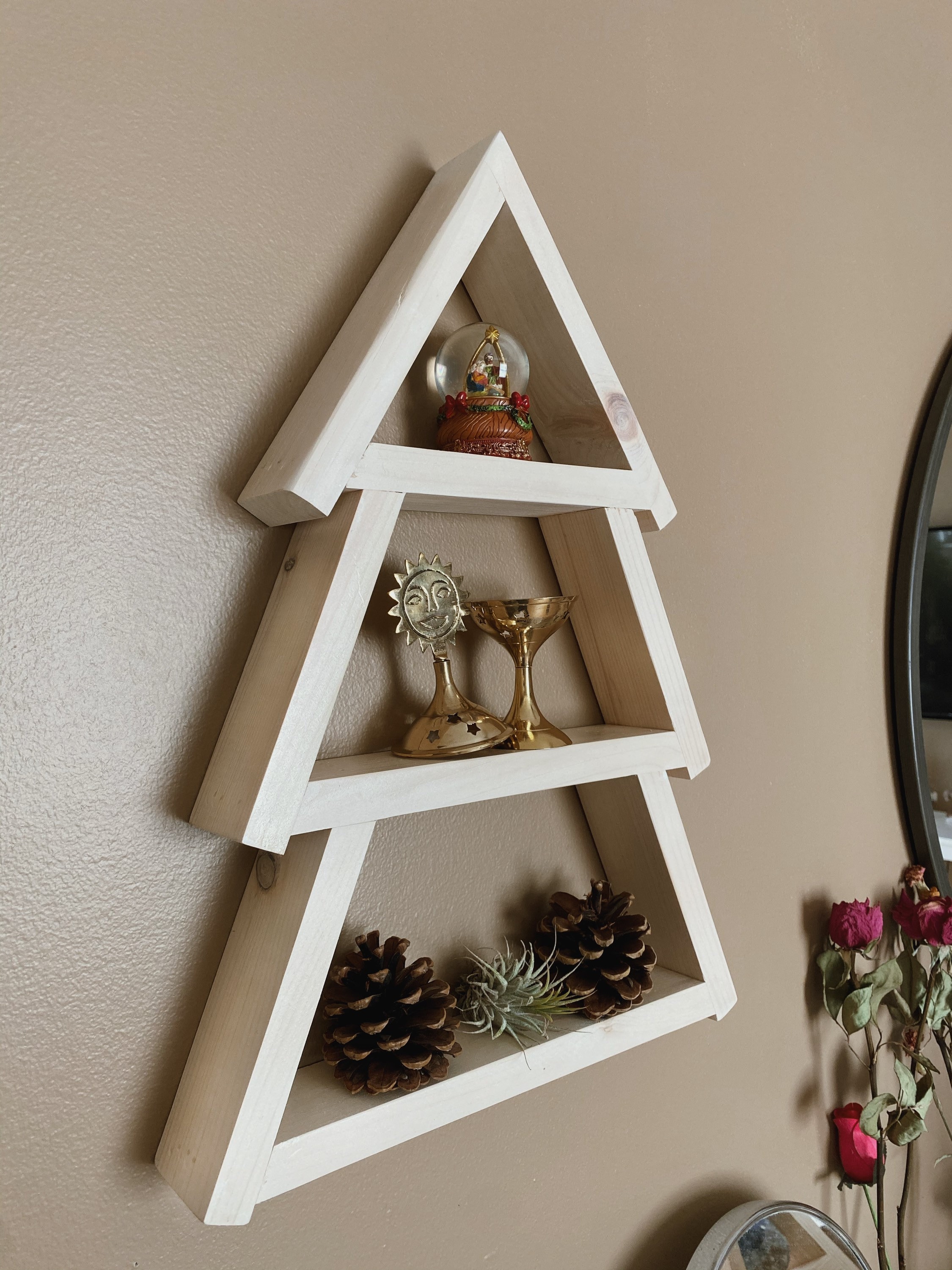 Tree Wall Shelf Wooden Christmas Tree Christmas Decor Etsy.de