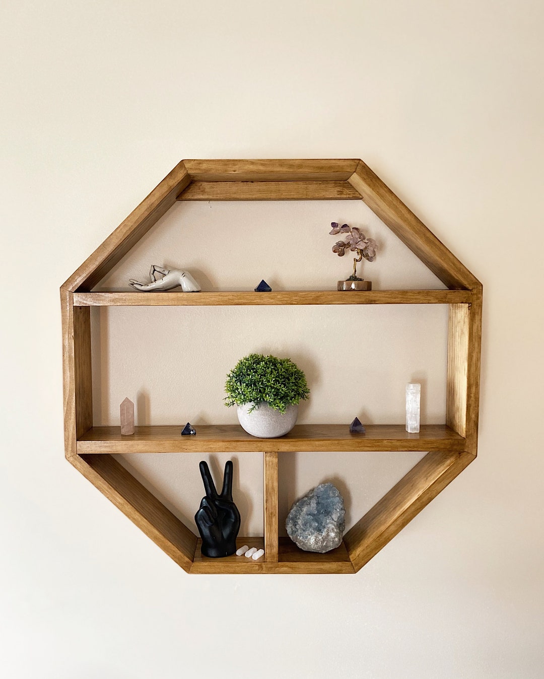 Large Octagon Shelf Crystal Shelf Essential Oil Shelf Plant Etsy