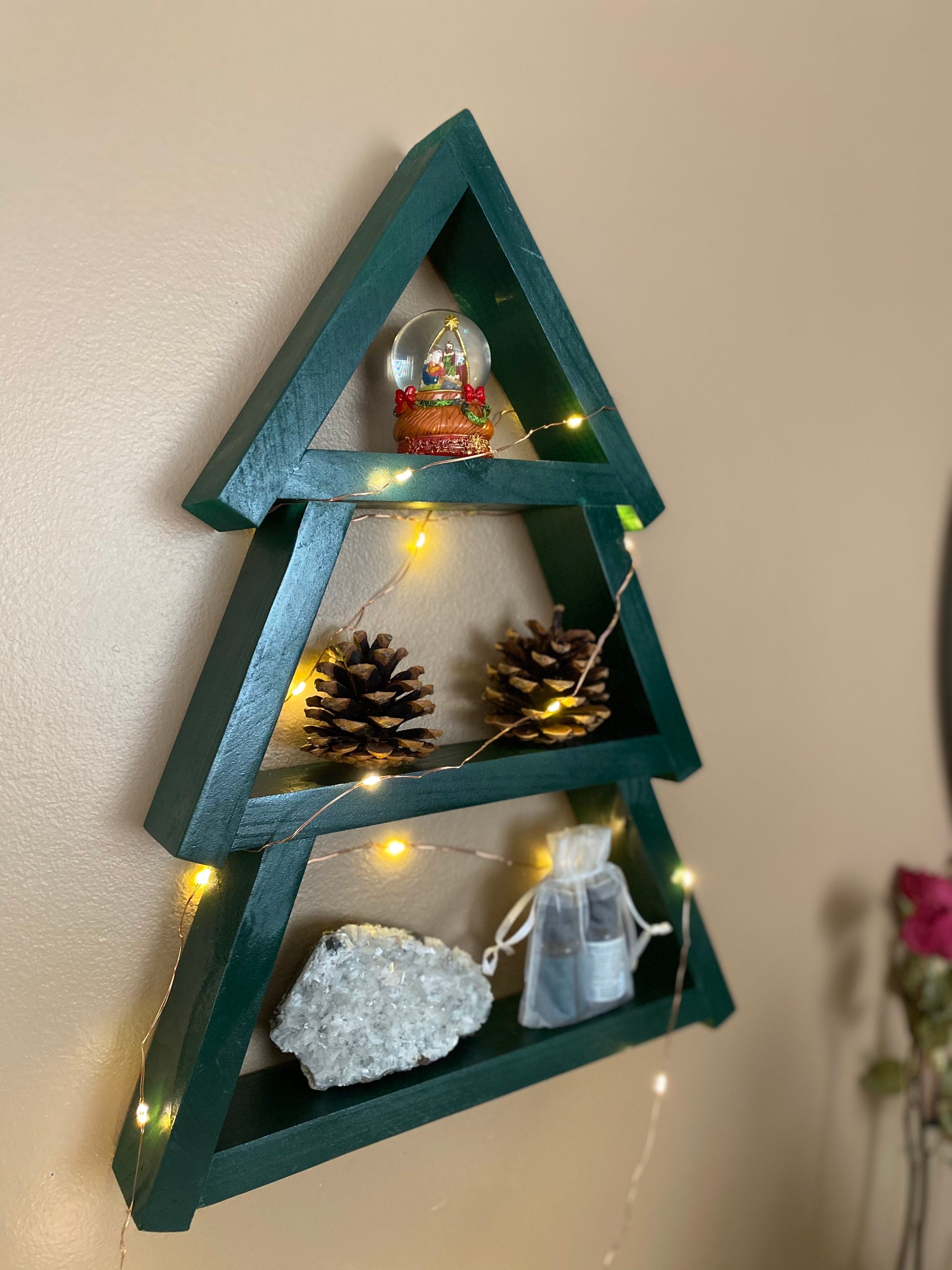 Tree Wall Shelf Wooden Christmas Tree Christmas Decor Etsy.de