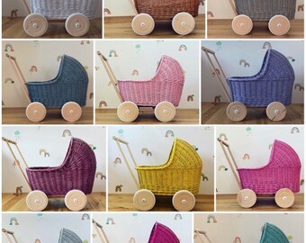 wooden moon doll pram
