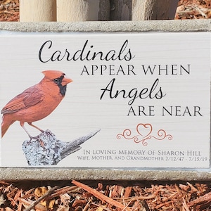 Personalized Memorial Gift with Cardinal. Indoor/Outdoor Custom Memorial Stone.  Remembrance Gift. Bereavement Gift. Sympathy Gift.