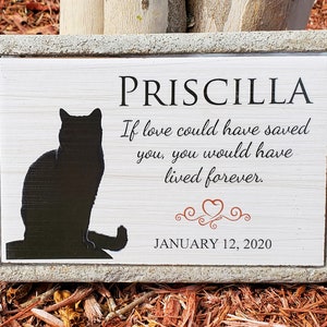 Memorial Stone for Cat. Personalized Cat Memorial Gift. Pet Loss Gift. Indoor/Outdoor Pet Memorial Stone. Perfect for a Memorial Garden