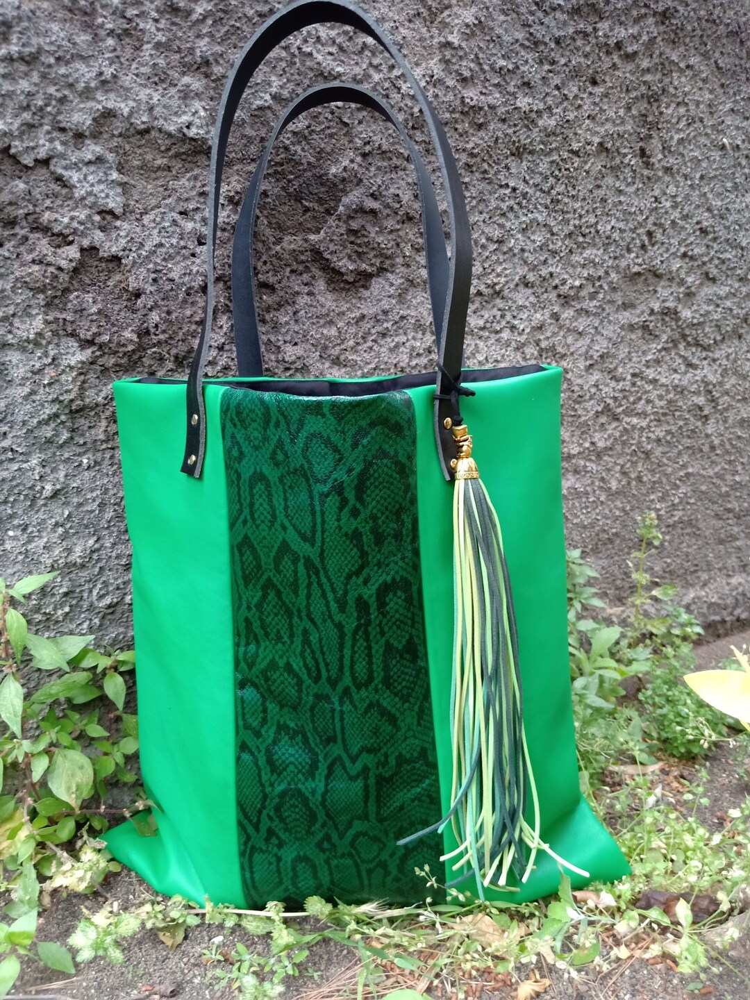 Leather Shoulder Bag Spring Summer Medium Size Made Entirely Etsy