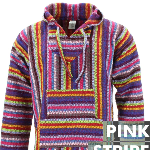 Mexicaanse Baja Hoodie Hoody Jerga Drug Rug Jumper Siesta Surf Hippy Baha Rainbow