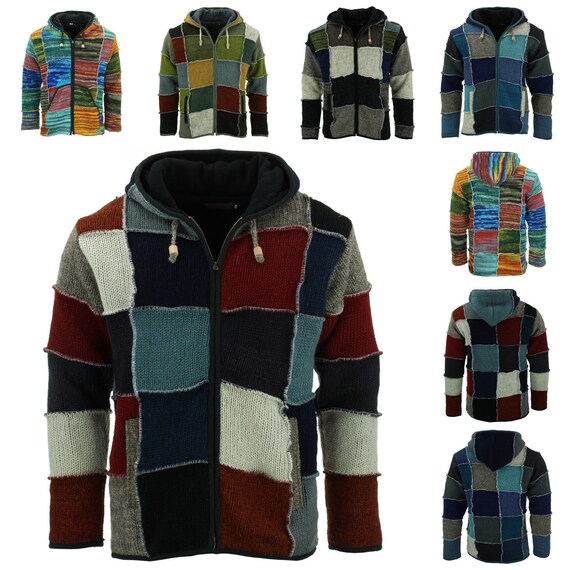 Mens fleece lined chunky knit cardigan cheap