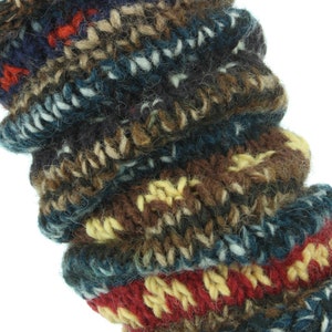 Jambières doublées de polaire tricotées à la main, tricot de laine, motif Fairisle rayé coloré et chaud, chaussettes de danse 17 gammes image 7