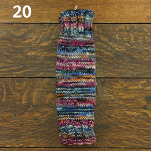 Pair of Handcrafted Leg Warmers Wool Knit Fleece Lined Hippie Handmade Slouch Boot Socks Dance Woolly Warm 20