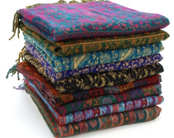 Weiche Meditationsdecke Handloomed Floral Paisley Überwurf Leichte Yak Wolle Schal Wrap Quaste Schal Wendbar Fransen Boho Travel Festival Rug