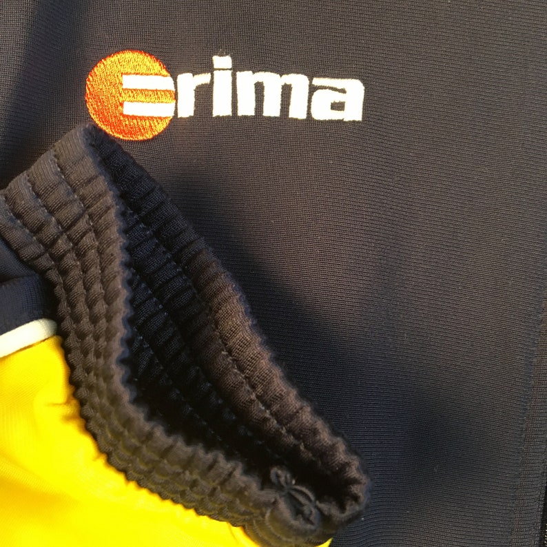 Erica Sweden yellow black 90s Football jacket 90s Men retro top vintage 90s Size Men M to L