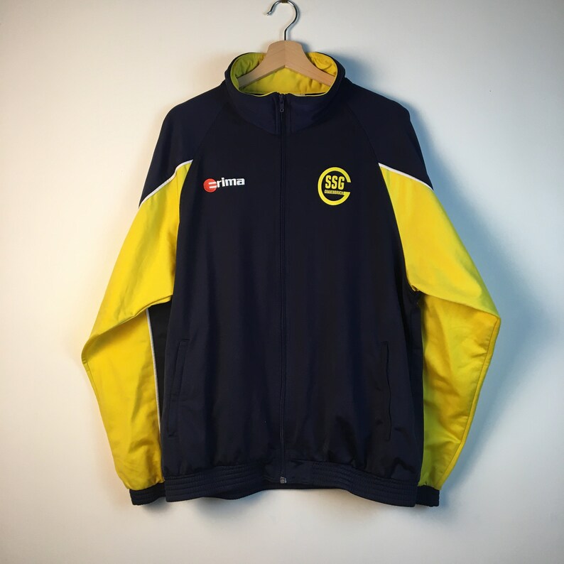 Erica Sweden yellow black 90s Football jacket 90s Men retro top vintage 90s Size Men M to L