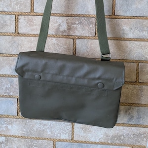 Vintage 1980s Swiss Army Gas Mask Shoulder Bag Olive