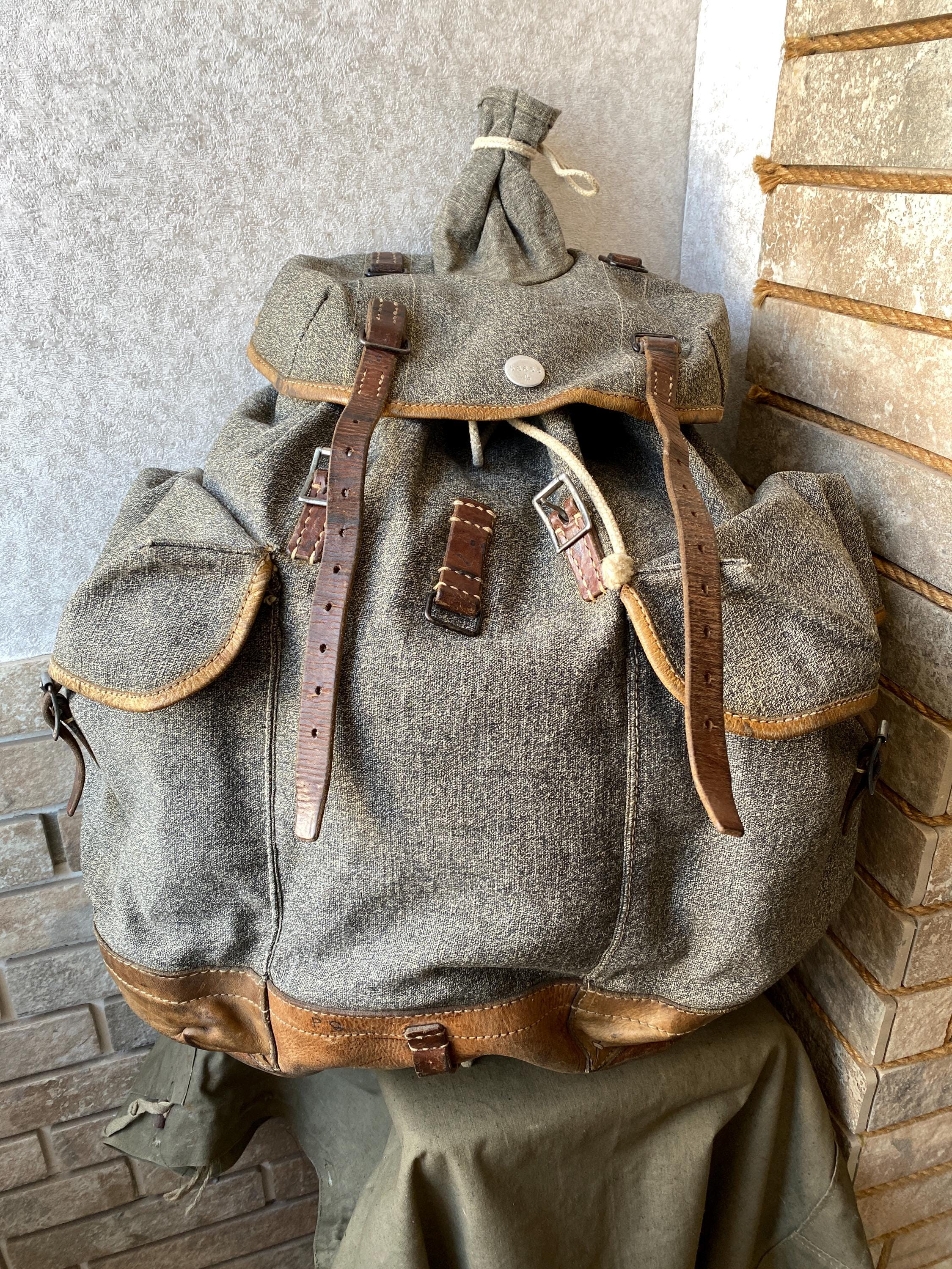 Swiss Army 1940s Backpack Rucksack Salt and Pepper Rifle Backpack