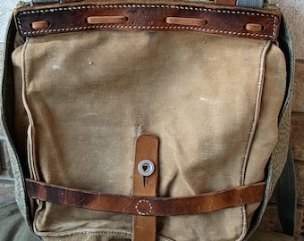Vintage Swiss Army Military Bag Leather Bread Bag 1961