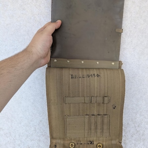 WW2 Vintage British Webbing Officers Map Case 1943-45 Dated