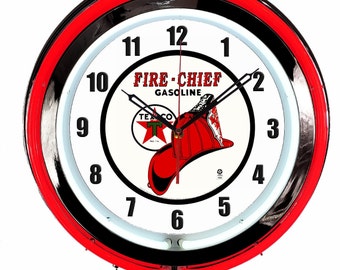 NEW TEXACO GASOLINE NEON WALL CLOCK 15/" BY NEONETICS 8TXOIL