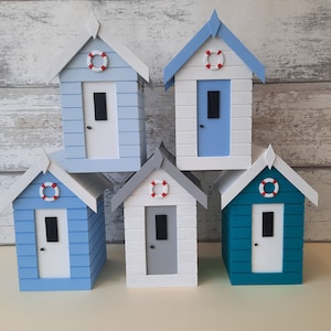 Beach Hut Containers, Seaside gift, Handmade recycled wood, Coastal storage, ideal gift or Christmas present