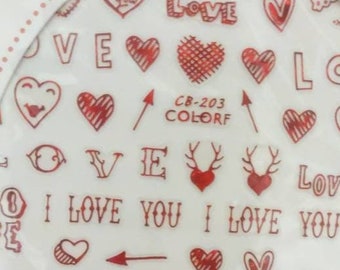 Think love look  Nail Art Stickers