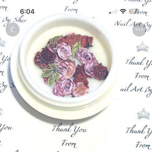 Paper Roses nail Decor
