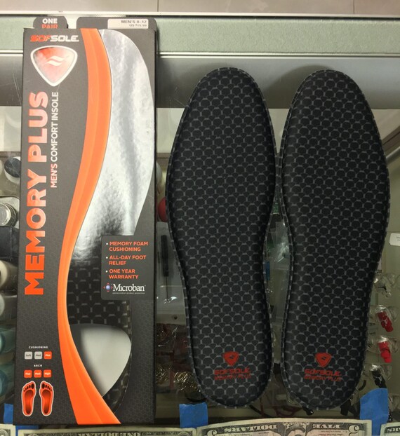 Sof Sole Men's Athlete Cushion Insole Shoe Size 9-10.5 SofSole Athlete Perform Cushioned Insoles - Adult