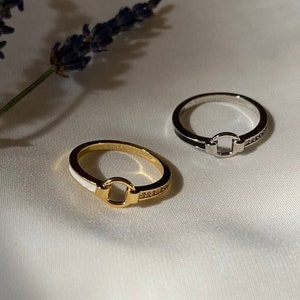 Dainty Belt Ring| 18K Real Gold Plated | Real Platinum Plated | Real Gold Layer | US Size 6 3/4(17.1mm)