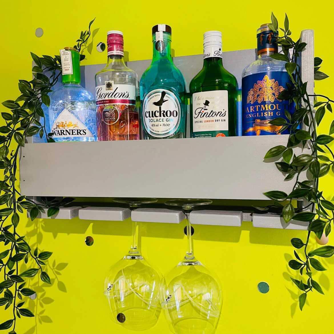 Grey Home Bar Gin Rack Wine & Gin Glass Holder Drinks Rack Etsy