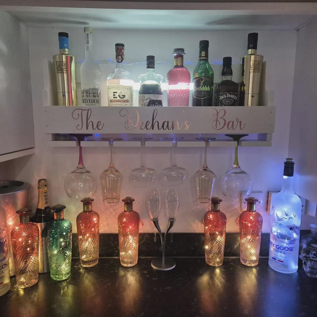 The Cocktail Collection Rack 80cm Various Colours, Drinks Rack, Wine/gin Glass Holder, Wine, Vodka ...