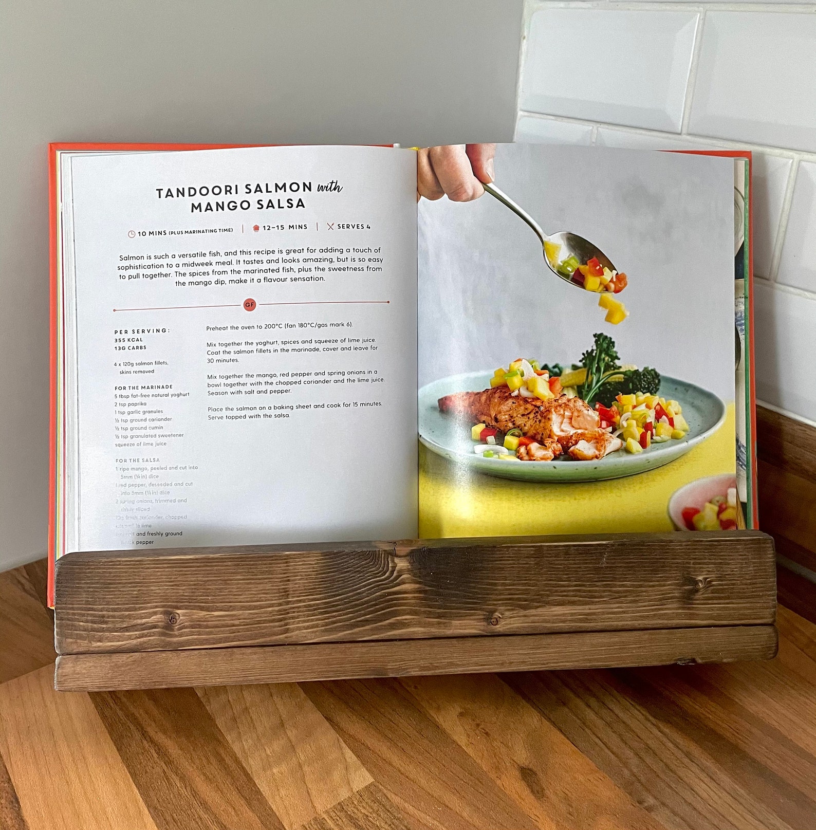 Rustic Wooden Recipe Cookbook Stand iPad/Tablet Holder Etsy