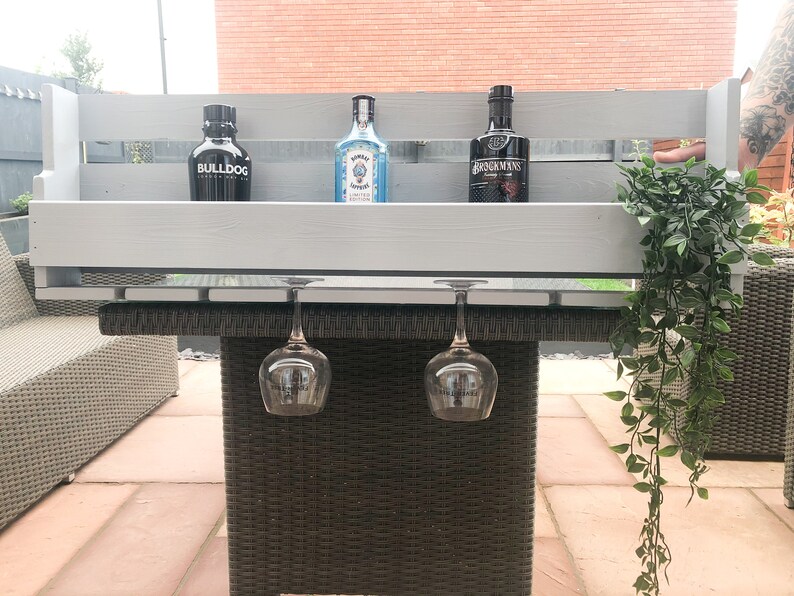 Grey Home Bar Gin Rack Wine & Gin Glass Holder Drinks Rack Etsy