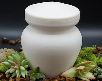 White Bio Cremation Urn | Flat Lid | Eco-Friendly Burial