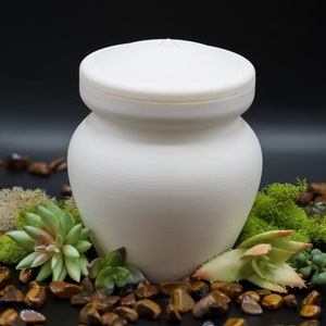 White Bio Cremation Urn | Flat Lid | Eco-Friendly Burial