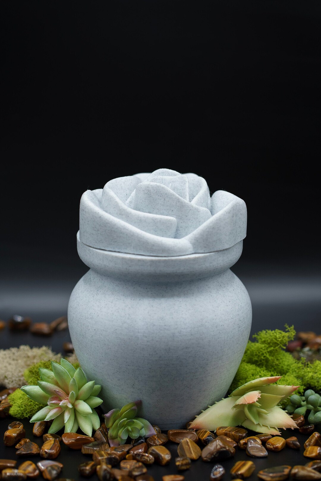 Biodegradable Marble Color Rose Cat Urn / Sustainable Burial Options ...