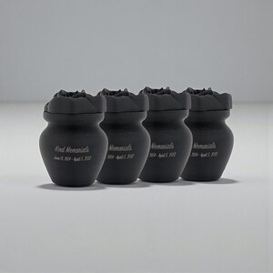Black Bio Cremation Urn | Rose Lid | Eco-Friendly Burial image 4