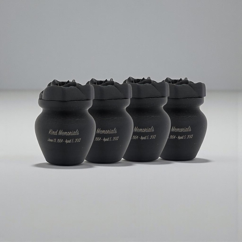 Black Bio Cremation Urn | Rose Lid | Eco-Friendly Burial image 4