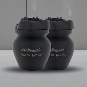 Black Bio Cremation Urn | Rose Lid | Eco-Friendly Burial image 2