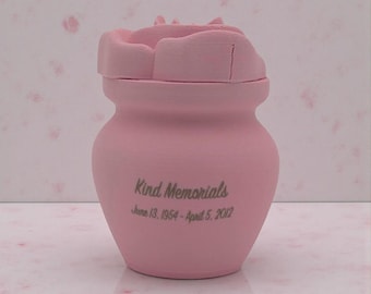 Pink Bio Cremation Urn | Rose Lid | Eco-Friendly Burial