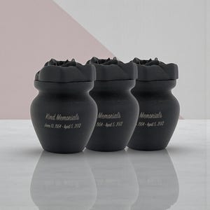 Black Bio Cremation Urn | Rose Lid | Eco-Friendly Burial image 3