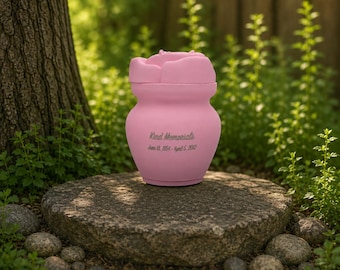 Pink Bio Cremation Urn | Rose Lid | Eco-Friendly Burial
