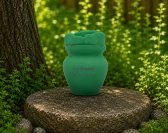 Green Bio Cremation Urn | Rose Lid | Eco-Friendly Burial