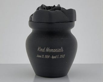 Black Bio Cremation Urn | Rose Lid | Eco-Friendly Burial