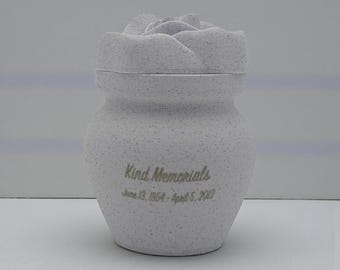 Marble Bio Cremation Urn | Rose Lid | Eco-Friendly Burial