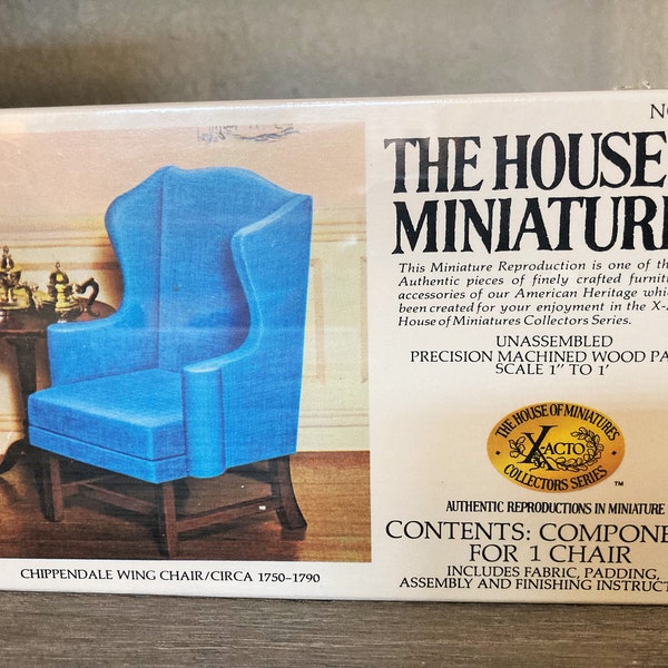 House of Miniatures Chaise à oreilles Chippendale
