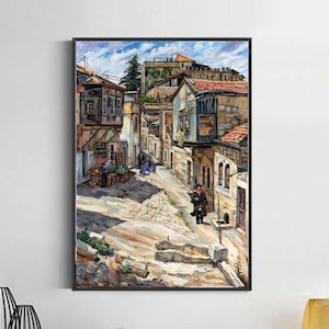 Jerusalem Alley Canvas Print: Judaic Realism, Israel Art