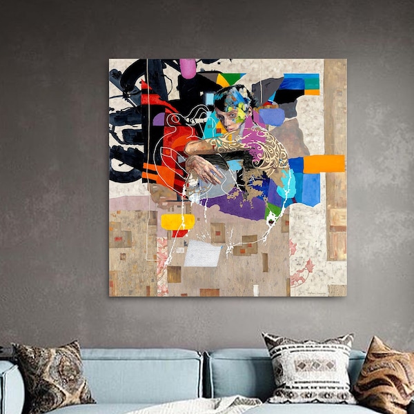 Large Colorful Art Etsy