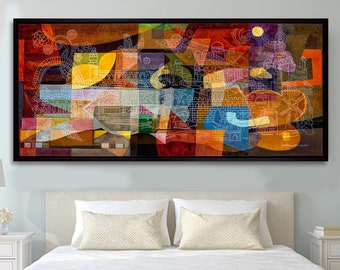 Jerusalem Abstract Art Print: Colorful Judaica, Jewish Modern Art