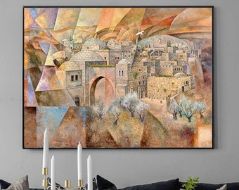 Jerusalem Art Print: Modern Judaica, Israel Artist Natan Cooper