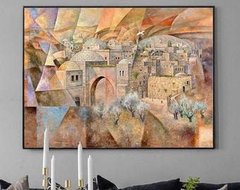 Jerusalem/Judaica Wandkunst/Jüdische Moderne Kunst/Zeitgenössische Kunst/Leinwanddrucke/Jerusalem Drucke/Israel Künstler