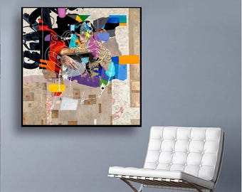 GRAFITTI, Colorful Abstract Art, Modern, Contemporary Art, Inspirational Art, Modern Wall Art, Canvas Prints, Natan Cooper, Israeli Artist